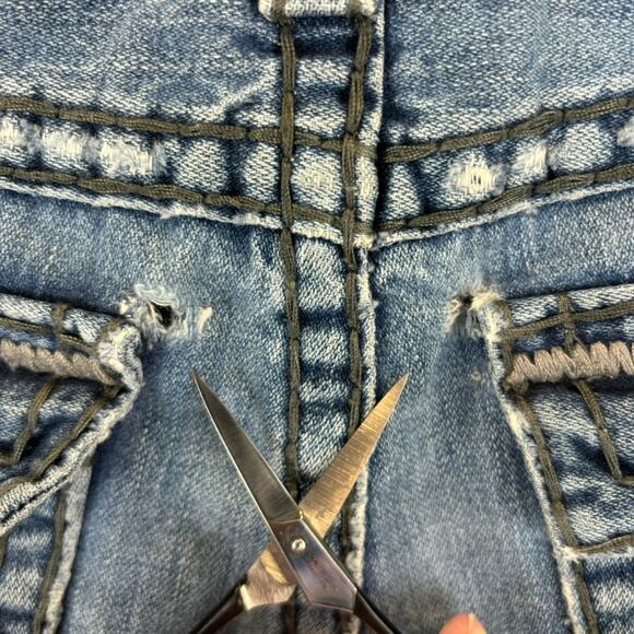 True Religion Jean Mens 29 Ricky Flap Super T Relaxed Distressed (meas 31x35) - Picture 14 of 15